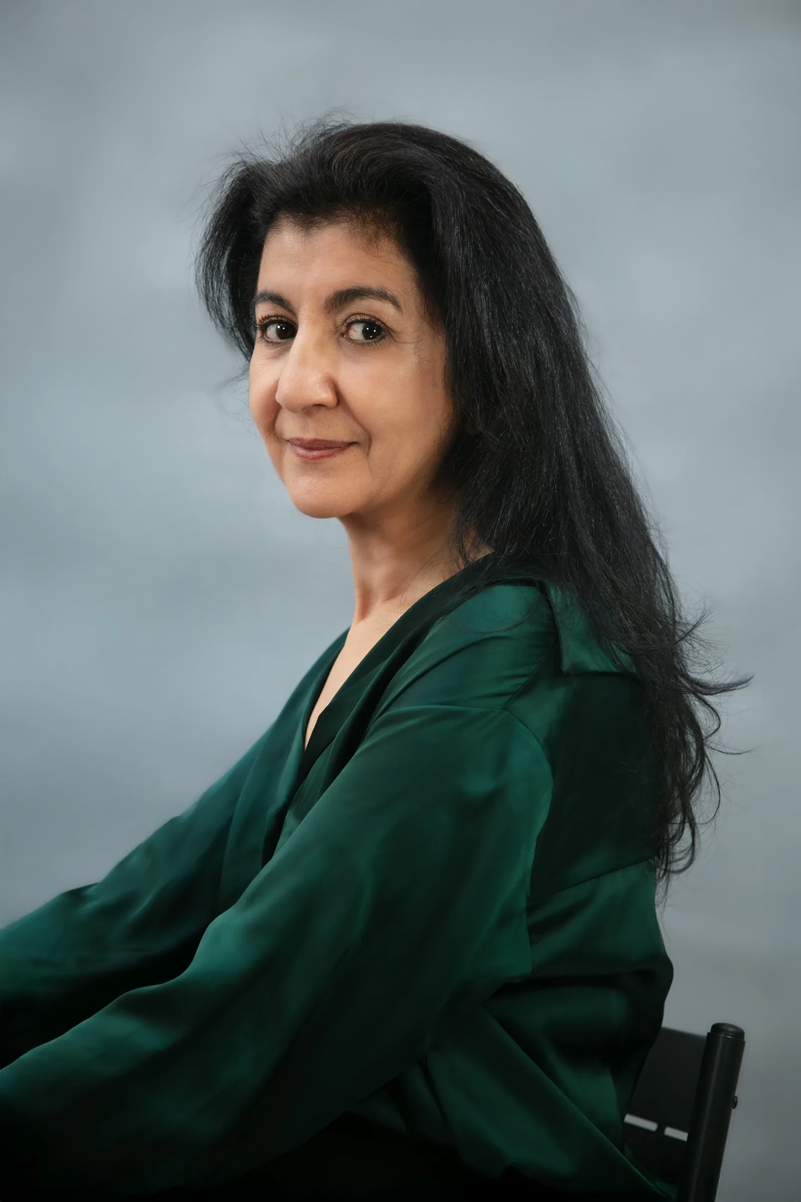 Portrait de comédienne sur fond vert